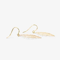 Cutout Leaf Earrings in 10K Yellow Gold