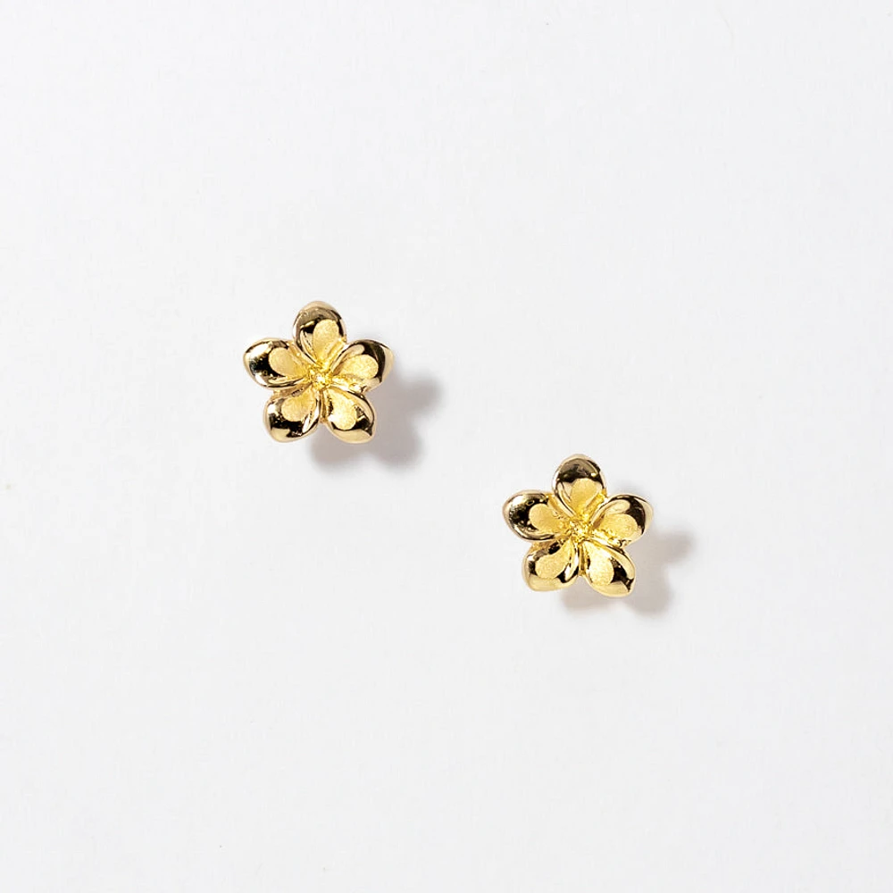 Flower Stud Earrings in 10K Yellow Gold