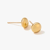 Round Puff Stud Earrings in 10K Yellow Gold