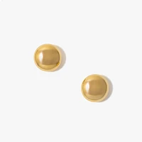 Round Puff Stud Earrings in 10K Yellow Gold