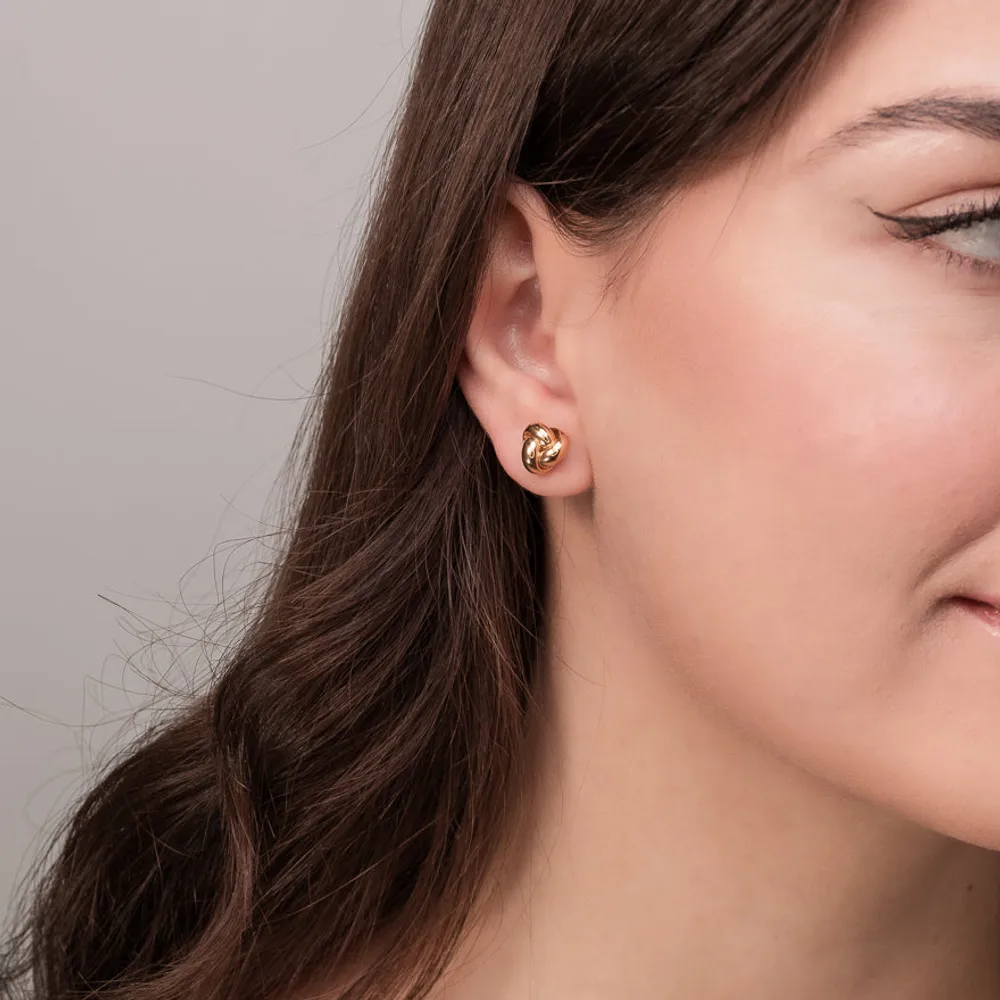 Love Knot Earrings in 14K Yellow Gold