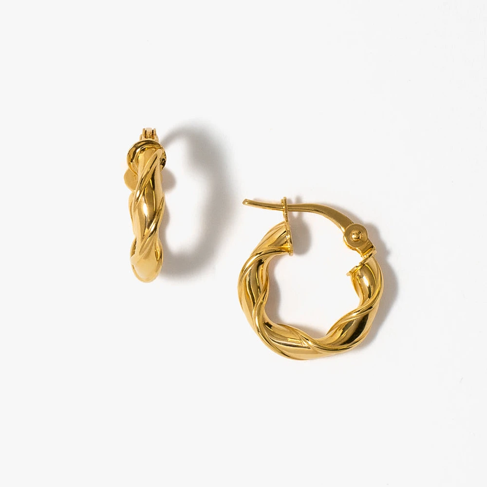 Twist Hoop Earrings in 14K Yellow Gold