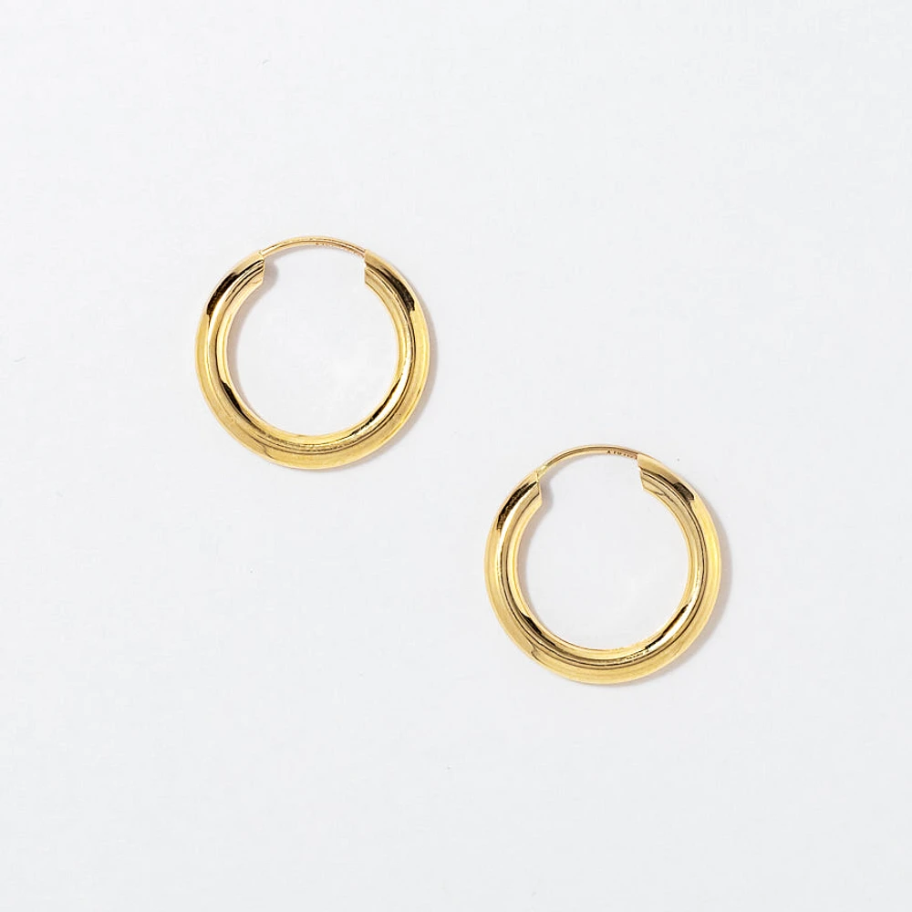 2x15mm Sleeper Earrings in 10K Yellow Gold