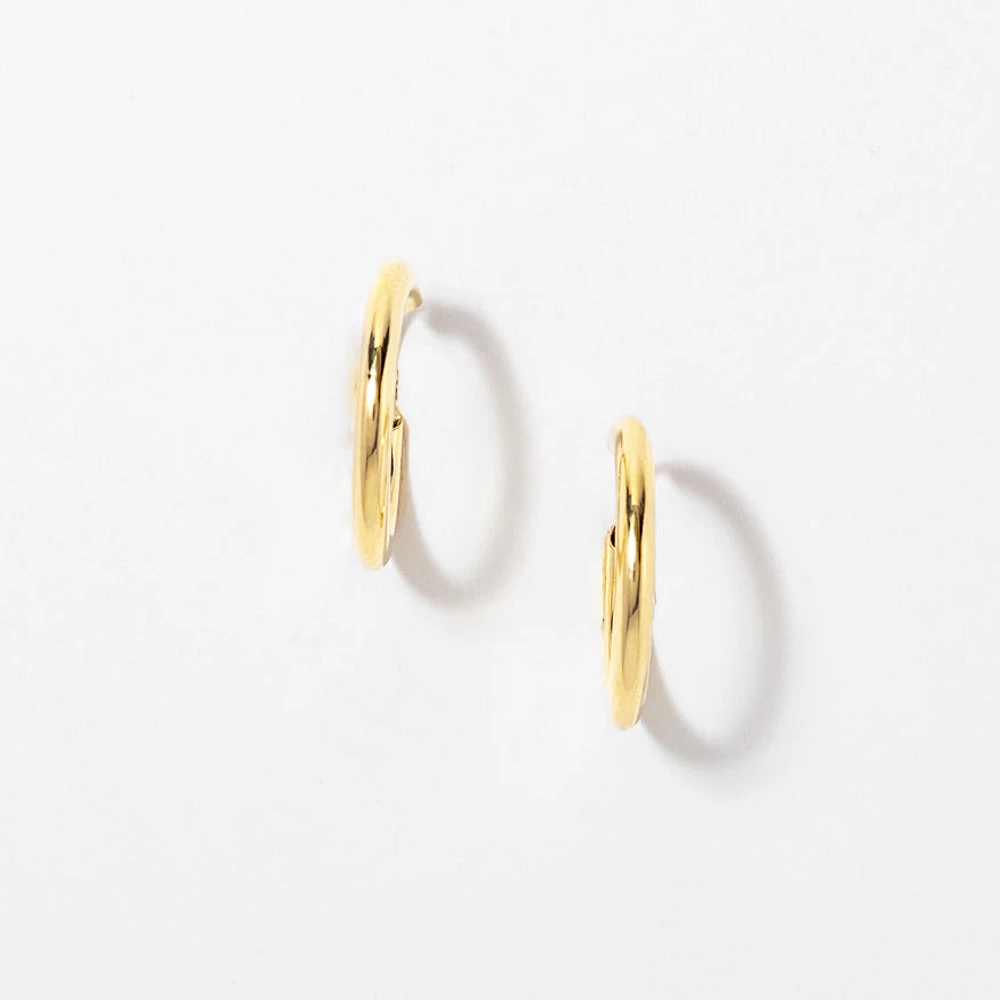 2x15mm Sleeper Earrings in 10K Yellow Gold