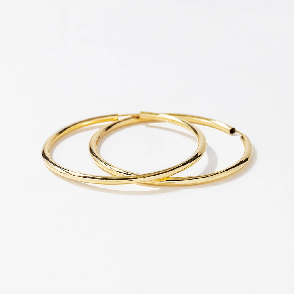 40mm Sleeper Earrings in 10K Yellow Gold