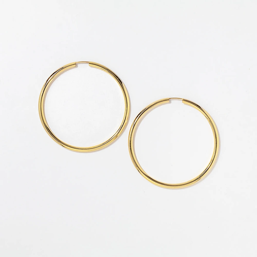 40mm Sleeper Earrings in 10K Yellow Gold