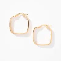 Square Hoop Earrings in 10K Yellow Gold