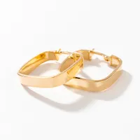 Square Hoop Earrings in 10K Yellow Gold