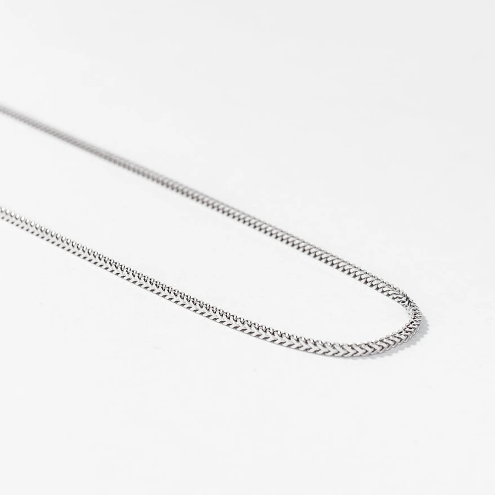 10K Italian White Gold 1.20mm Square Franco Chain (18")