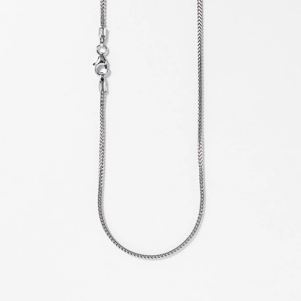 10K Italian White Gold 1.20mm Square Franco Chain (18")