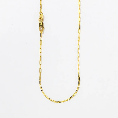 10K Yellow Gold Paper Clip Chain (18”)