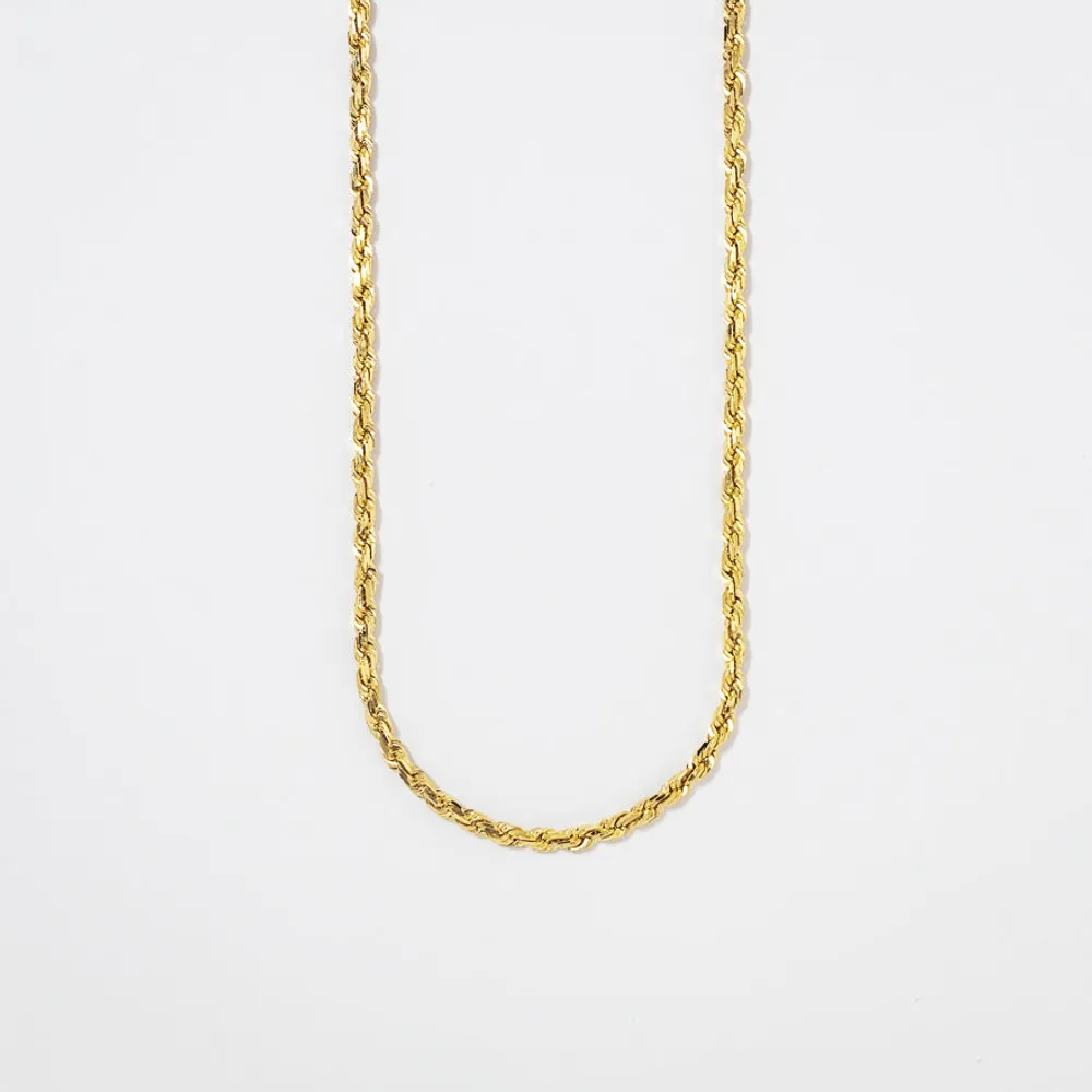 2mm Diamond Cut Rope Chain in 10K Yellow Gold (20")