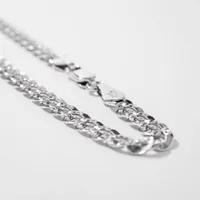 Diamond Cut Silver Curb Chain (24")