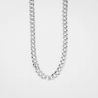 Diamond Cut Silver Curb Chain (24")