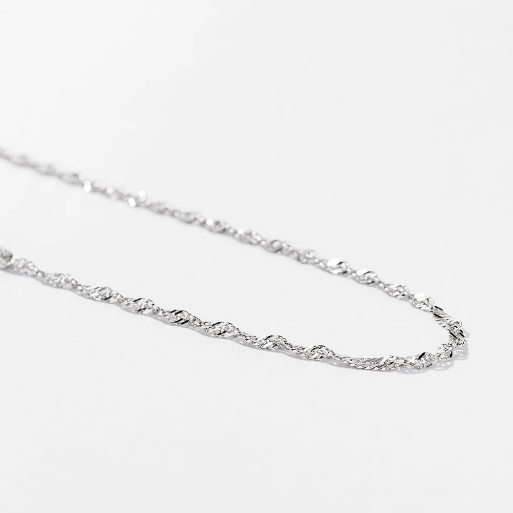 10K White Gold 1.7mm Singapore Chain (18")