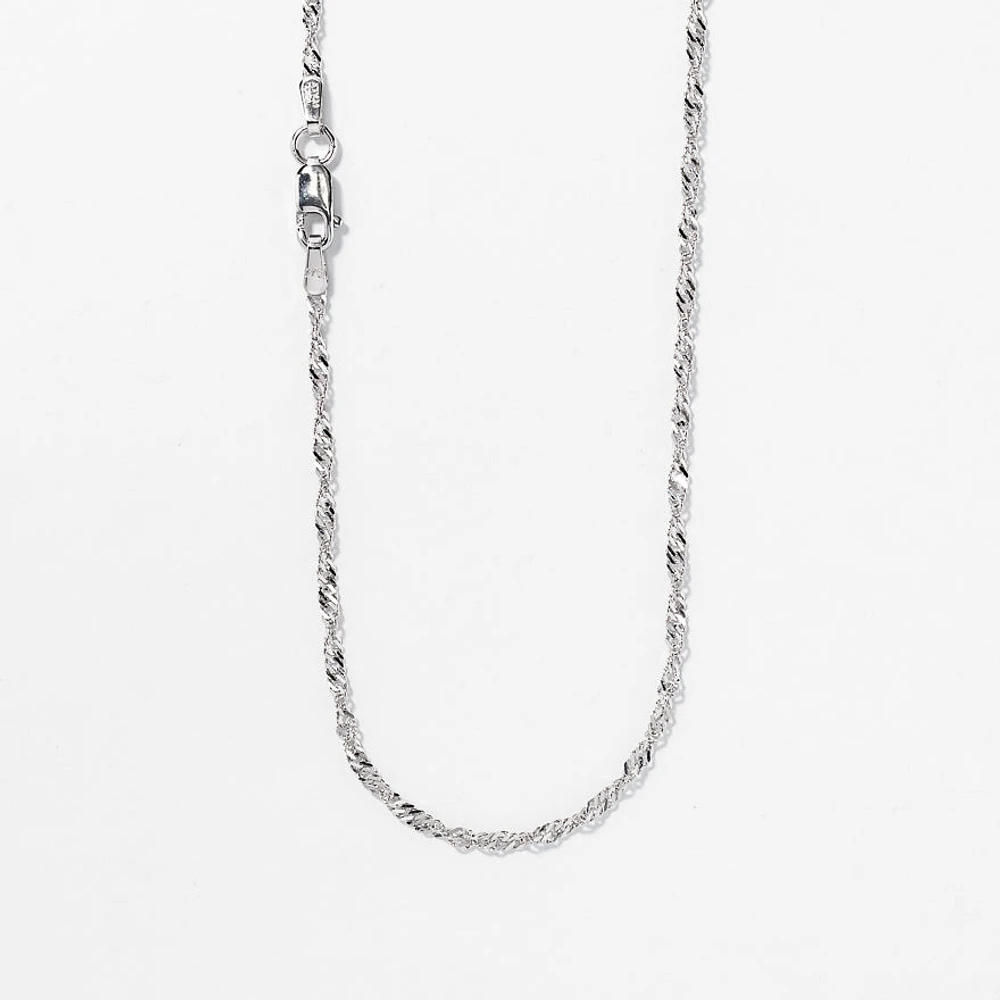 10K White Gold 1.7mm Singapore Chain (18")