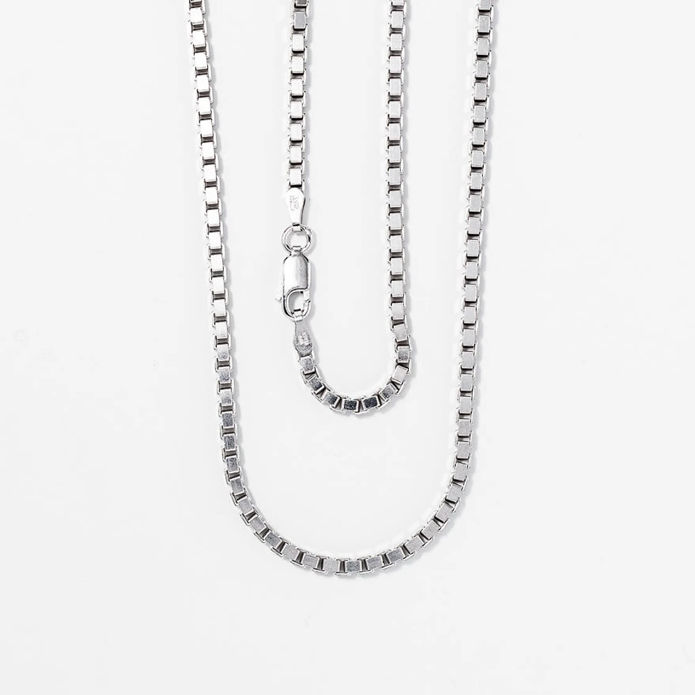 2.3mm Silver Box Chain (22")