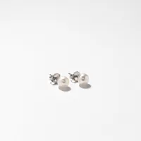 Pearl Stud Earrings in 14K White Gold