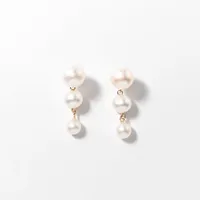 Pearl Drop Earrings in 14K Yellow Gold