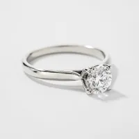 Diamond Solitaire Engagement Ring 19K White Gold (0.70 ct tw)