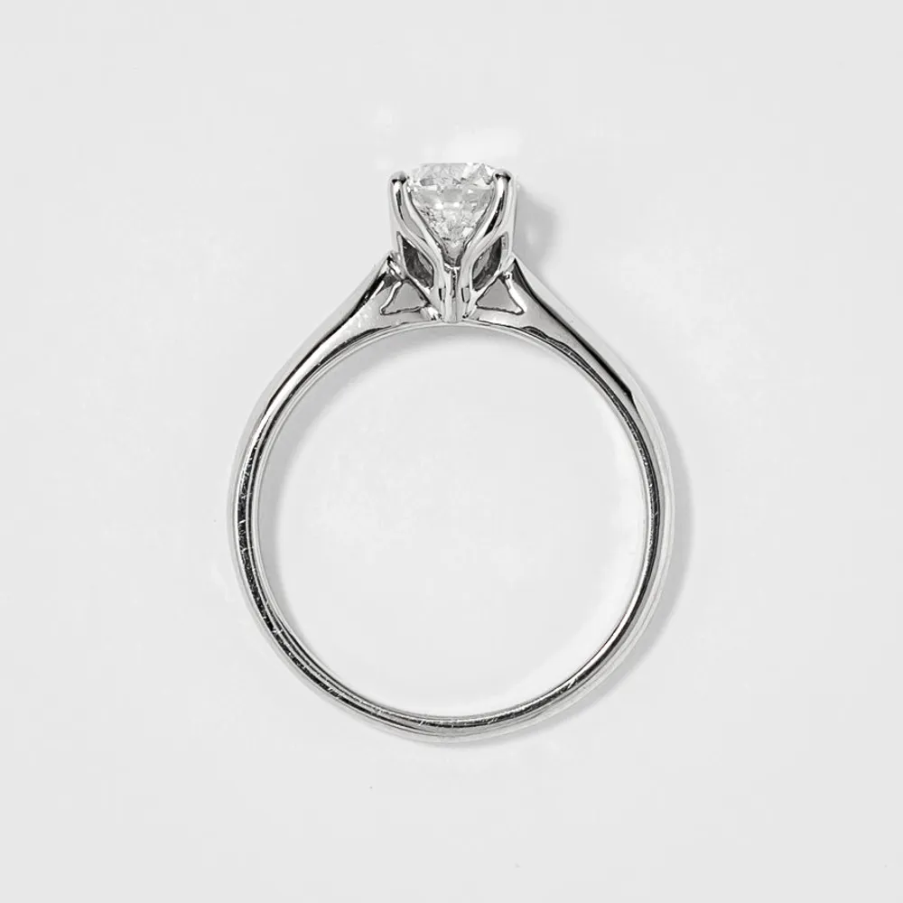 Diamond Solitaire Engagement Ring 19K White Gold (0.70 ct tw)