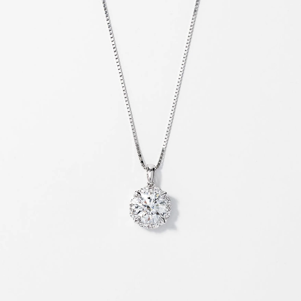 Lab Grown Diamond Necklace in 14K White Gold (1.34 ct tw)