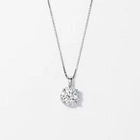 Lab Grown Diamond Necklace in 14K White Gold (1.34 ct tw)