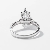 Lab Grown Pear Cut Diamond Engagement Ring in 14K White Gold (3.50 ct