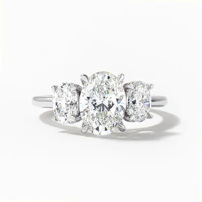 Three Stone Oval Lab Grown Diamond Engagement Ring (3.00 ct tw)