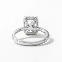 Radiant Cut Lab Grown Diamond Engagement Ring 18K White Gold (3.55