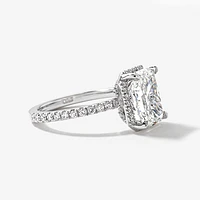Radiant Cut Lab Grown Diamond Engagement Ring 18K White Gold (3.55