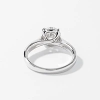 Lab Grown Round Cut Diamond Engagement Ring 14K White Gold ( ct