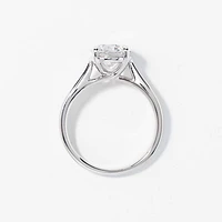 Lab Grown Round Cut Diamond Engagement Ring 14K White Gold ( ct