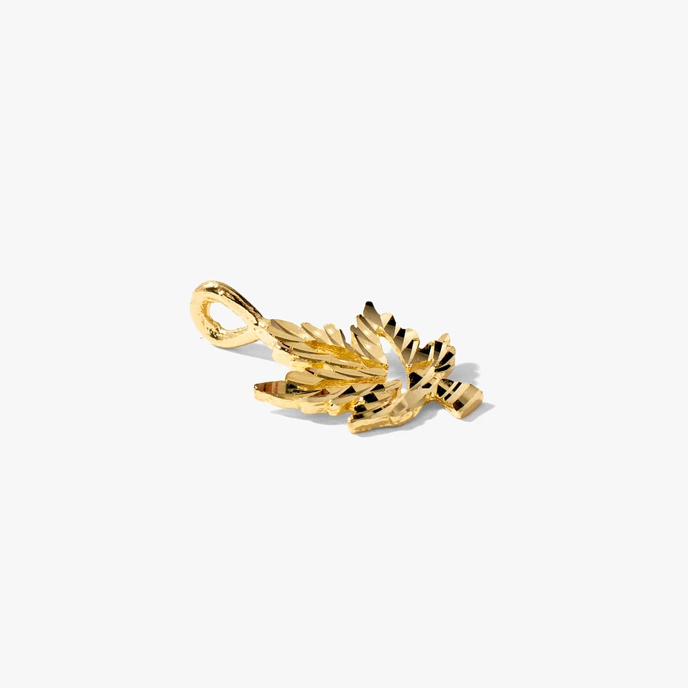Maple Leaf Pendant in 10K Yellow Gold