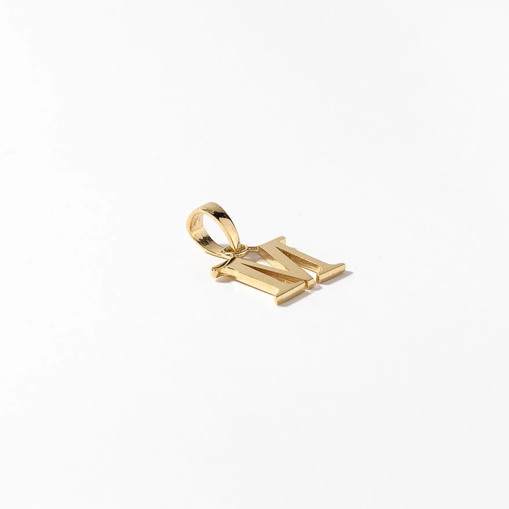 "M" Initial Pendant in 10K Yellow Gold