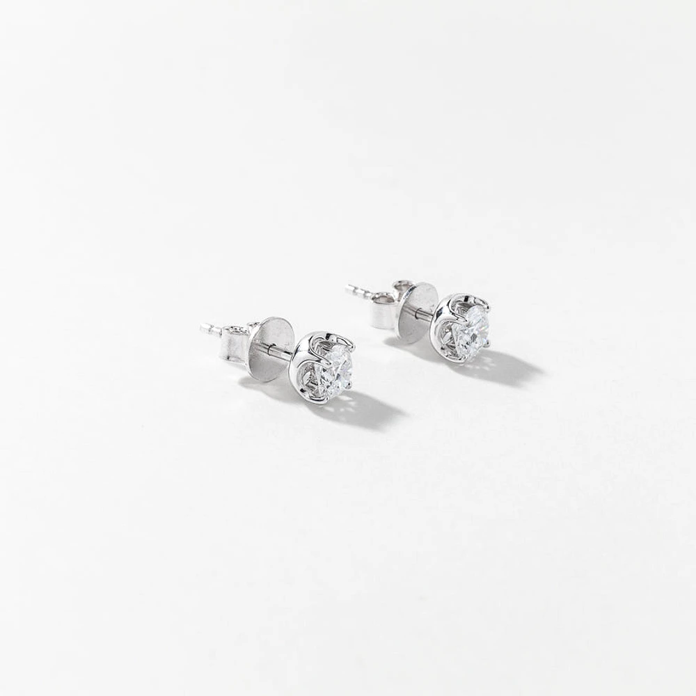 Lab Grown Diamond Stud Earrings in 14K White Gold ( ct tw