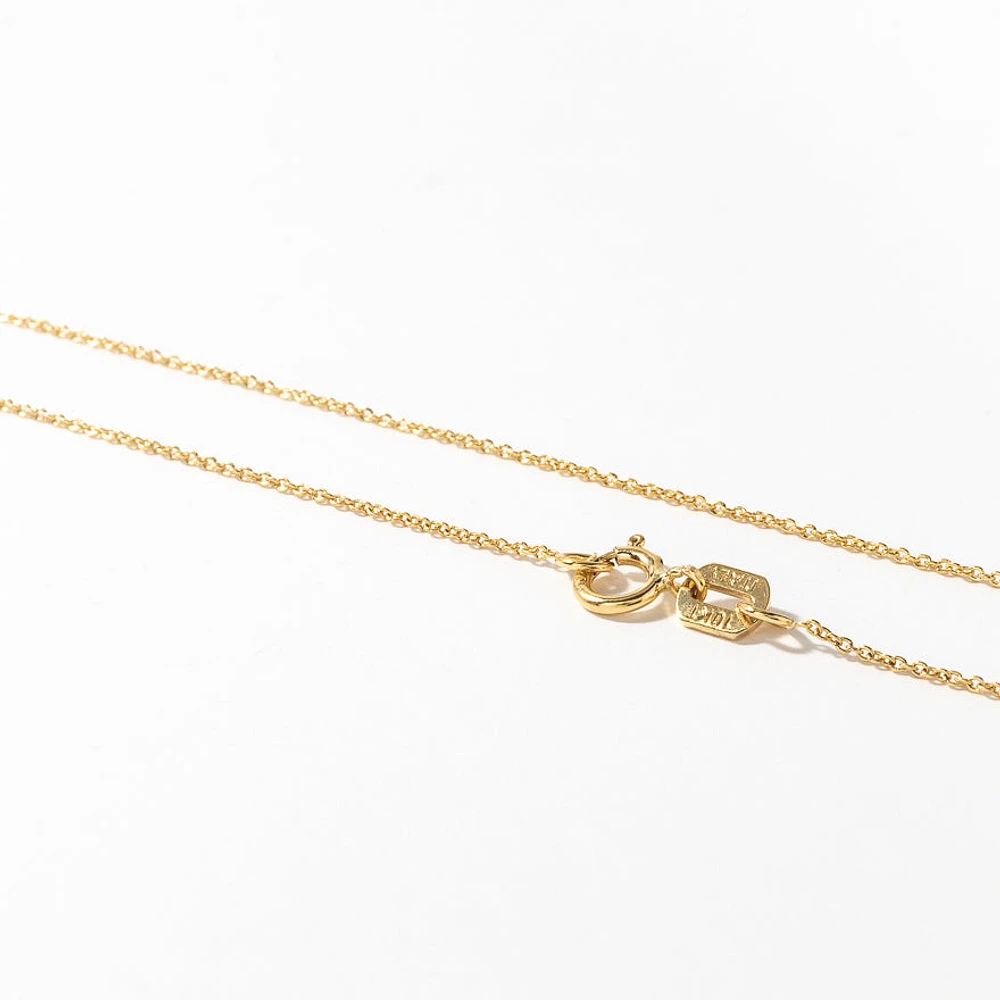 0.5mm Diamond Cut Cable Chain in 10K Yellow Gold (14")