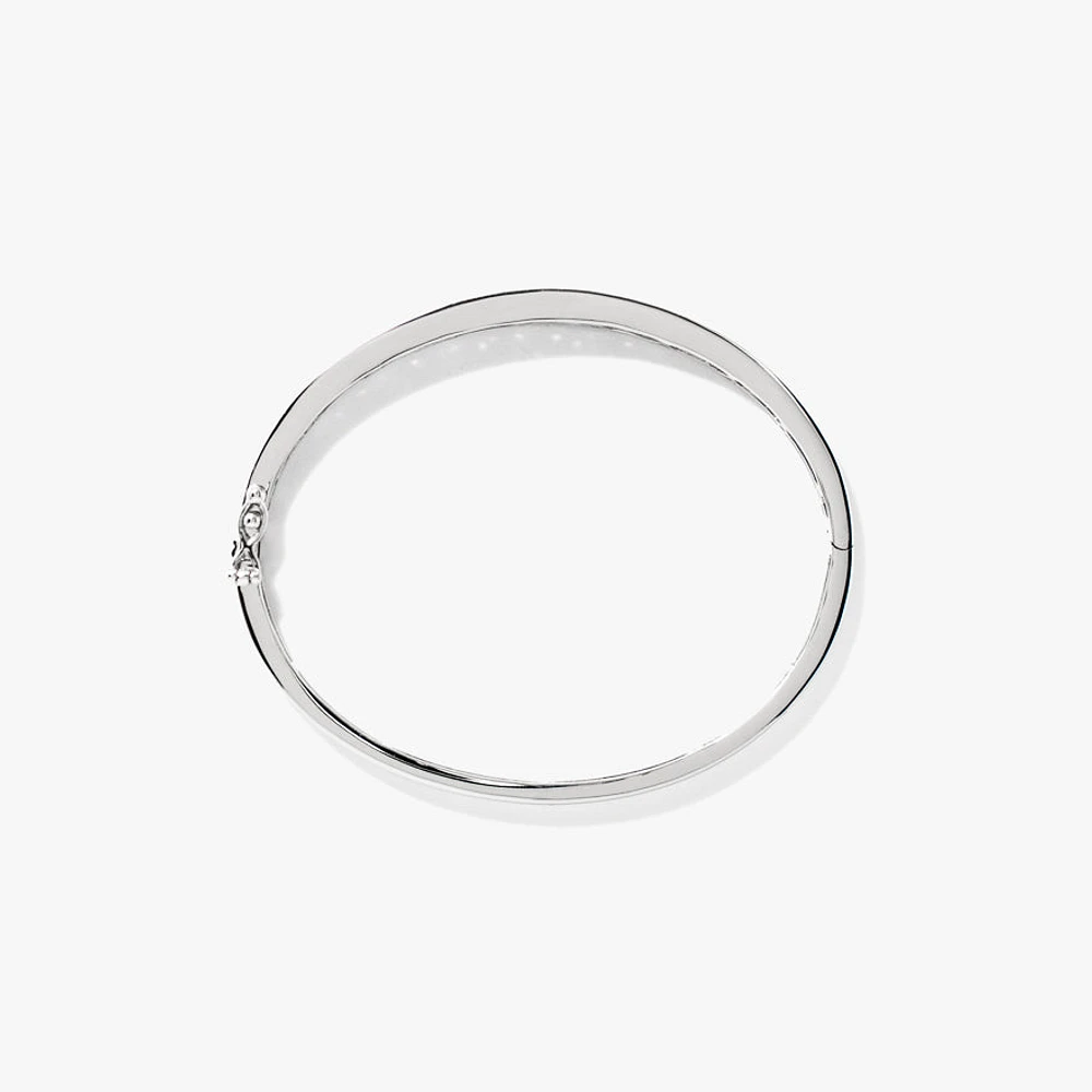 Lab Grown Diamond Bangle Bracelet In 14K White Gold (3.00 ct tw)