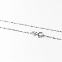 10K White Gold 1.0mm Singapore Chain (14")