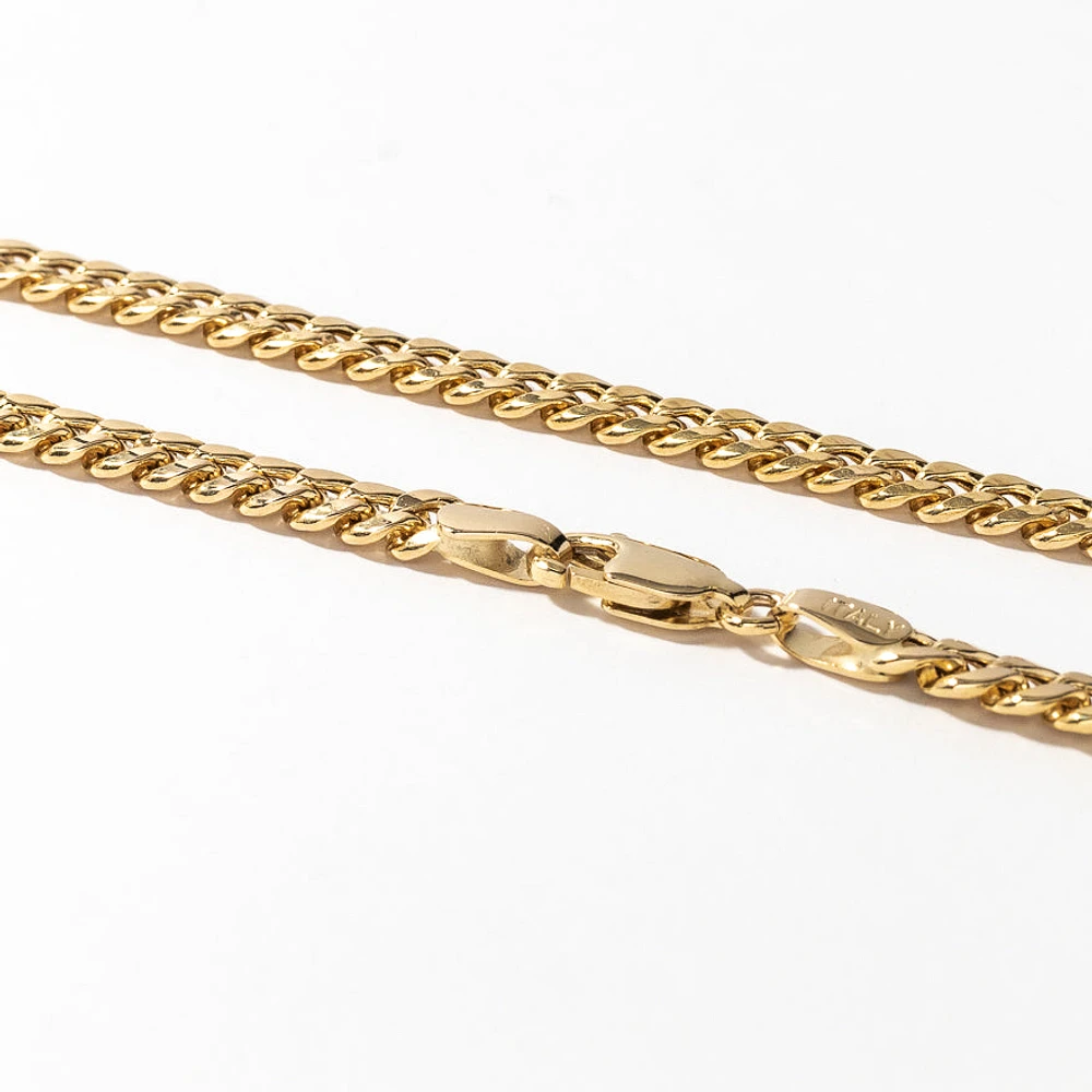 3.8mm 10K Yellow Gold Cuban Chain (22")