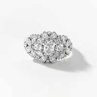 Lab Grown Diamond Cluster Ring 14K White Gold (1.75 ct tw)
