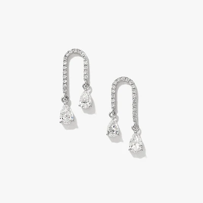 Lab Grown Diamond Earrings in 14K White Gold (1.00 ct tw)