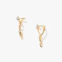 Diamond Cluster Earrings in 10K Yellow Gold (0.50 ct tw)