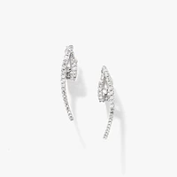 Diamond Cluster Hoop Earrings in 10K White Gold (0.50 ct tw)