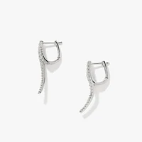 Diamond Cluster Hoop Earrings in 10K White Gold (0.50 ct tw)