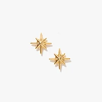 Eight Point Star Stud Earrings in 14K Yellow Gold