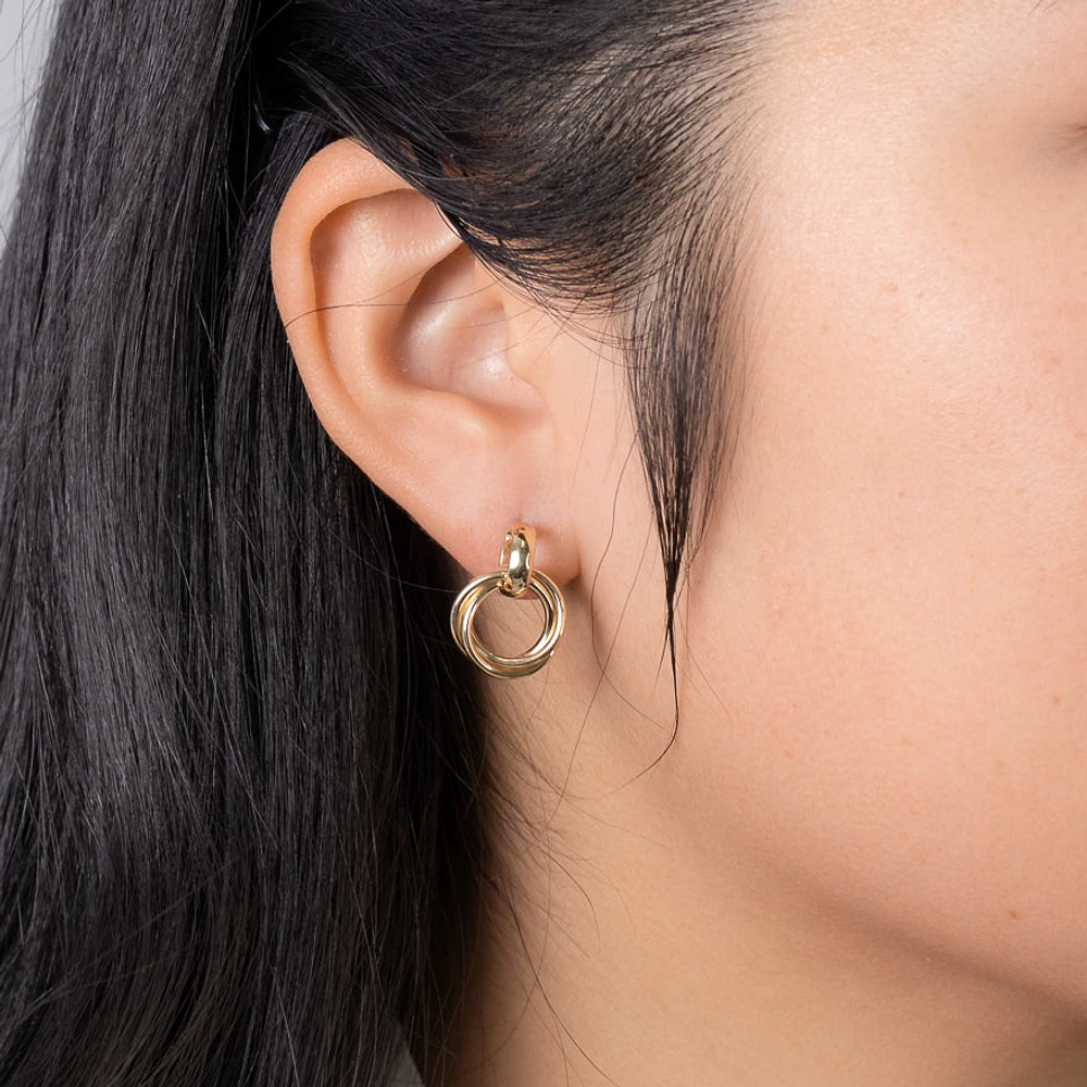Interlocking Circle Earrings in 10K Yellow Gold