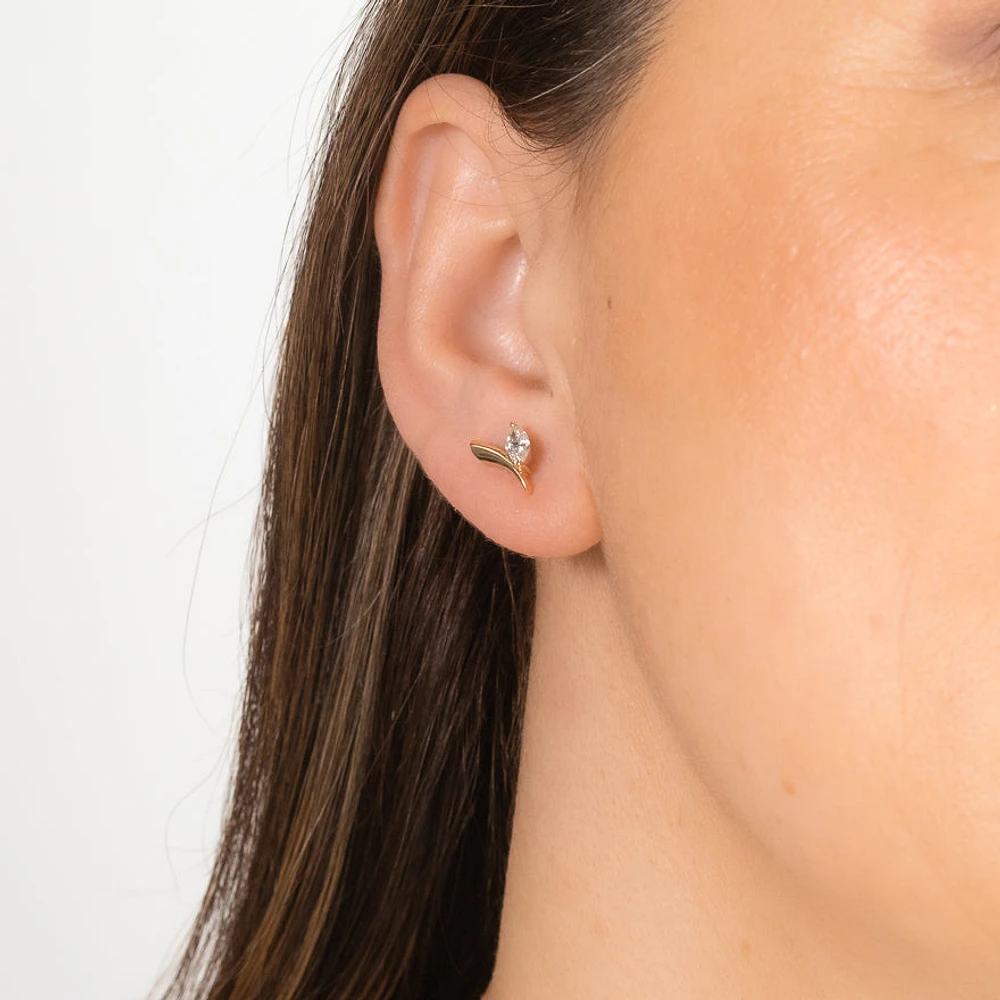 Marquise Cut Lab Grown Diamond Earrings in 10K Yellow Gold (0.36 ct tw