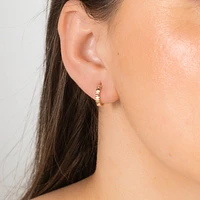 Diamond Cut Hoop Earrings in 14K Yellow Gold