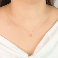 Tension Set Canadian Diamond Solitaire Necklace in 14K Yellow Gold (0.